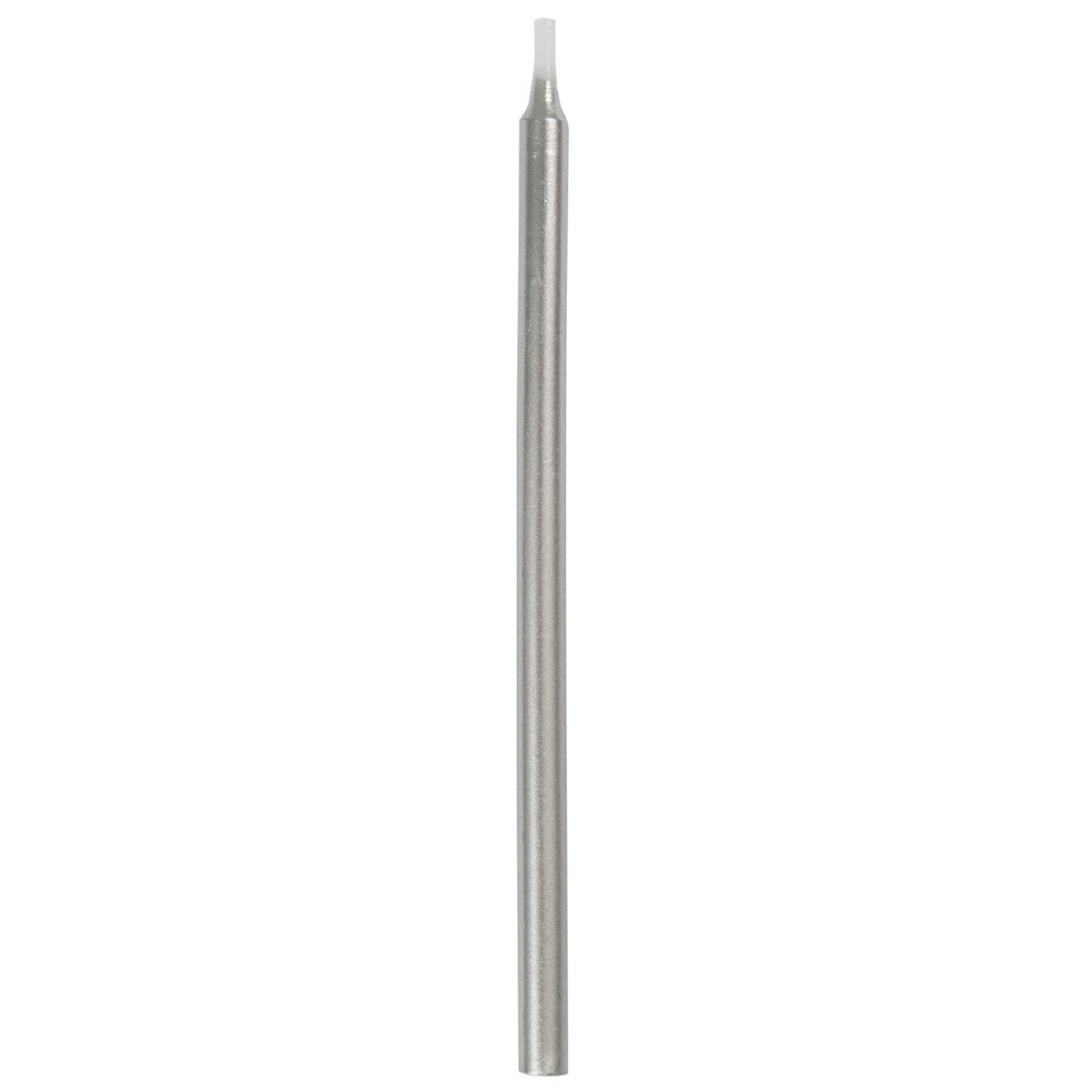 UNIQUE PARTY FAVORS Cake Supplies Silver Metallic Candles, 5 Inches, 12 Count 011179199815