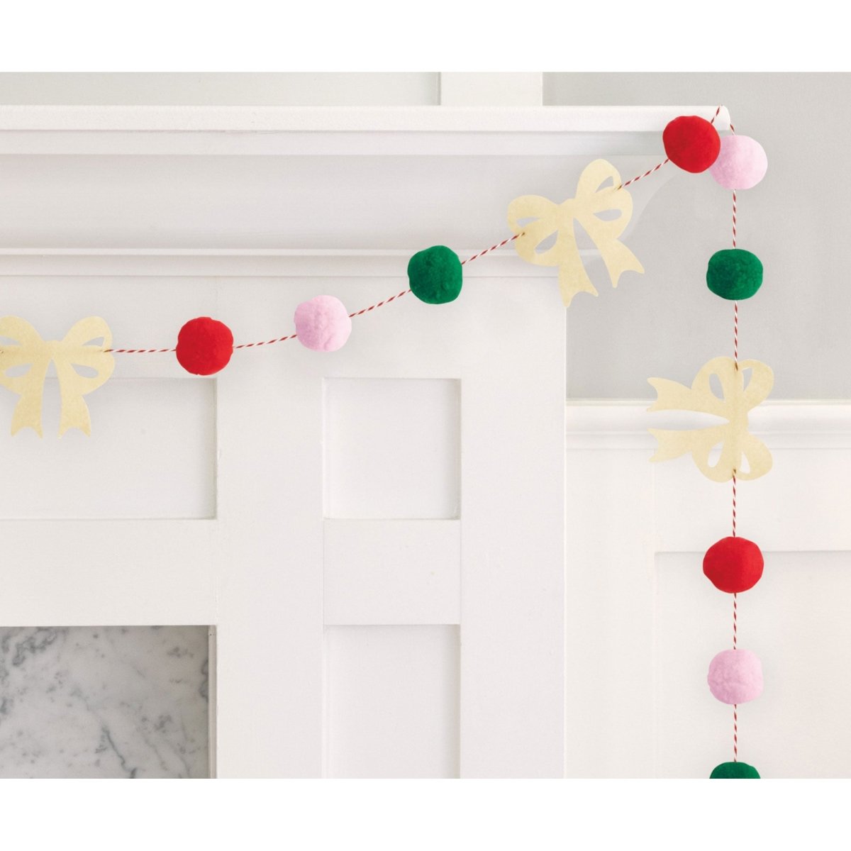 UNIQUE PARTY FAVORS Christmas Gingerbread Xmas Pom Pom Garland, 84 Inches, 1 Count 011179323289