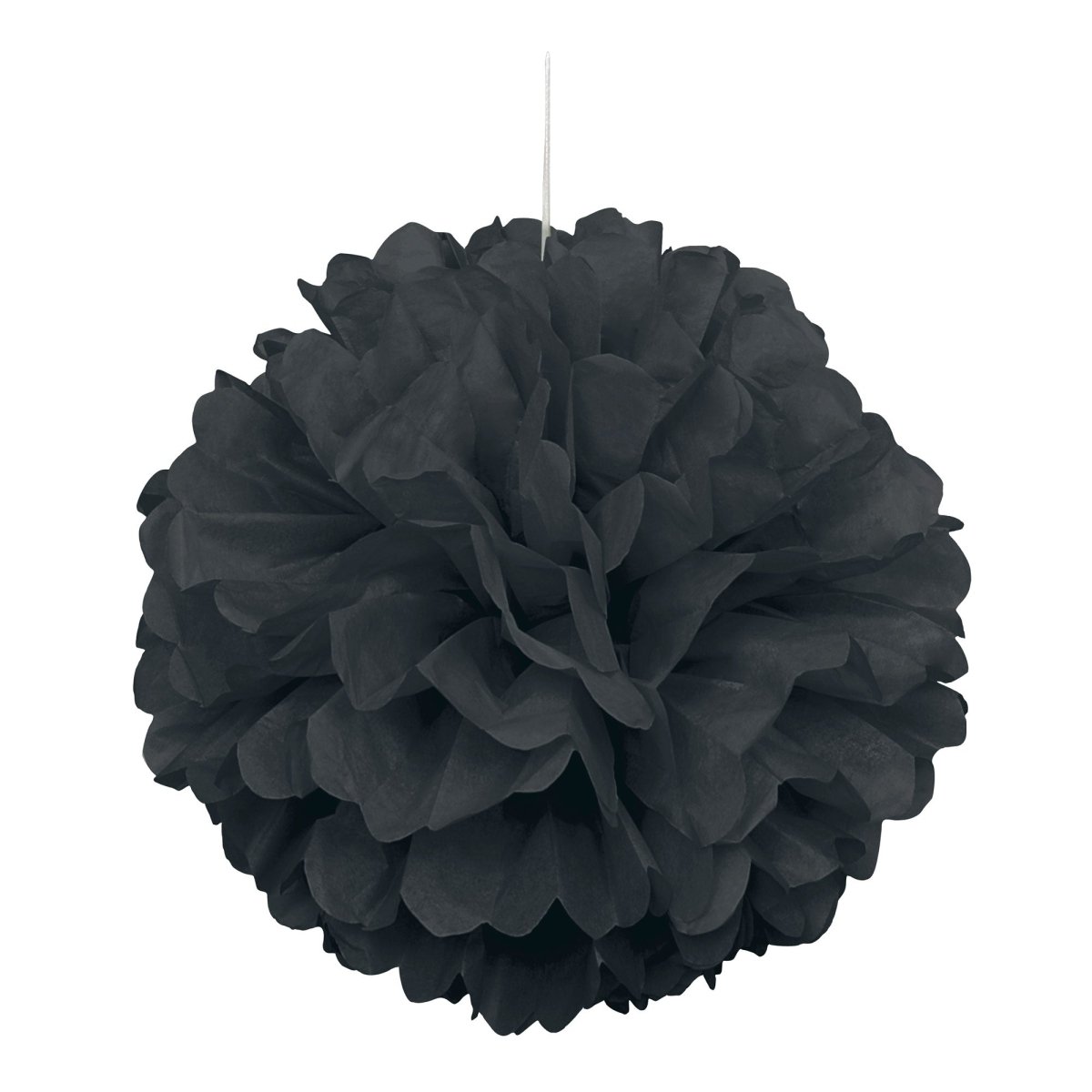 UNIQUE PARTY FAVORS Decorations Black Puff Hanging Decoration, 16 Inches, 1 Count 011179642700