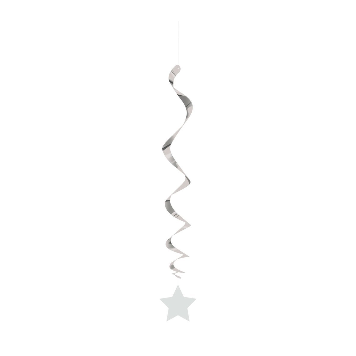 UNIQUE PARTY FAVORS Decorations Silver Hanging Star Swirl Decorations, 26 Inches, 3 Count 011179691289