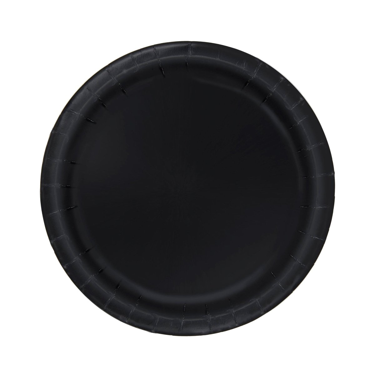 UNIQUE PARTY FAVORS Disposable-Plasticware Black Small Round Dessert Paper Plates, 7 Inches, 8 Count 011179032044