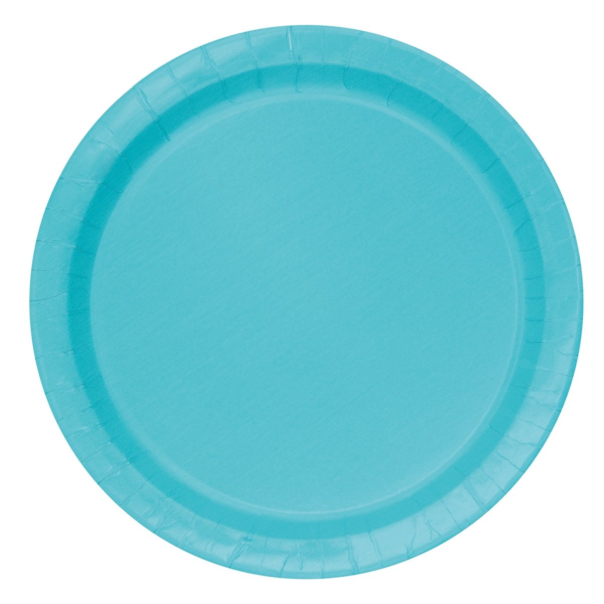 UNIQUE PARTY FAVORS Disposable-Plasticware Caribbean Blue Large Round Lunch Paper Plates, 9 Inches, 8 Count 011179468553