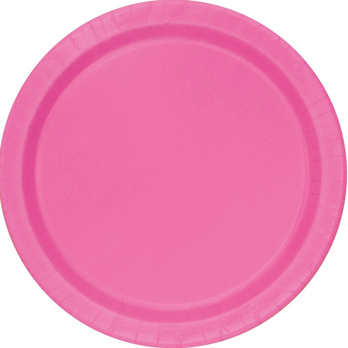 UNIQUE PARTY FAVORS Disposable-Plasticware Hot Pink Large Round Lunch Paper Plates, 9 Inches, 8 Count 011179313952