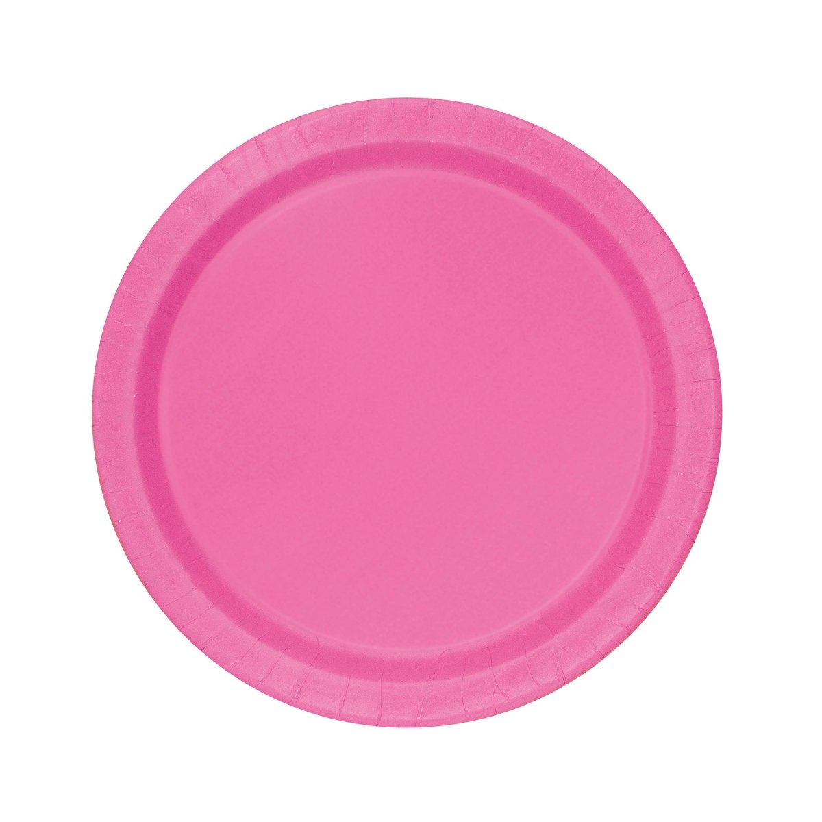 UNIQUE PARTY FAVORS Disposable-Plasticware Hot Pink Small Round Dessert Paper Plates, 7 Inches, 8 Count 011179313945