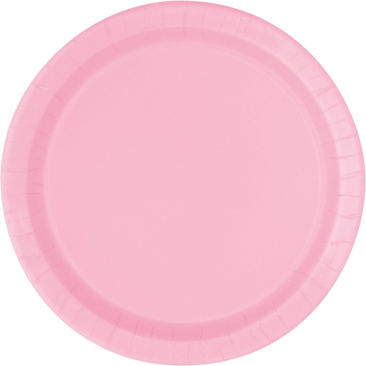 UNIQUE PARTY FAVORS Disposable-Plasticware Light Pink Large Round Lunch Plastic Plates, 9 Inches, 20 Count 011179354870