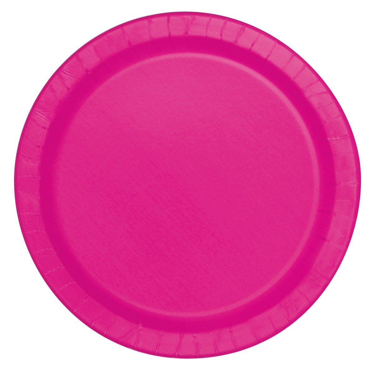 UNIQUE PARTY FAVORS Disposable-Plasticware Neon Pink Large Round Lunch Plastic Plates, 9 Inches, 20 Count 011179351503