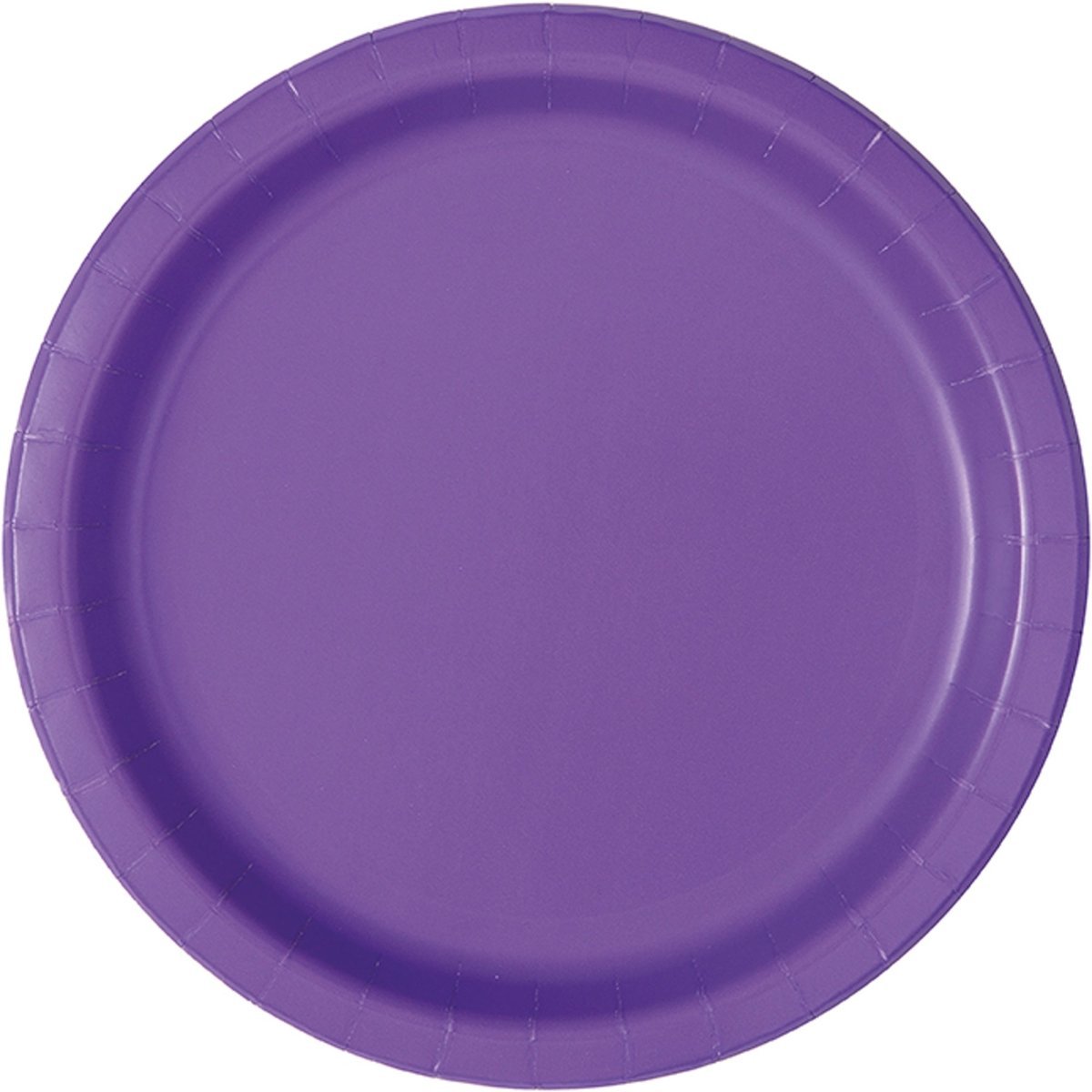 UNIQUE PARTY FAVORS Disposable-Plasticware Neon Purple Large Round Lunch Plastic Plates, 9 Inches, 20 Count 011179363995