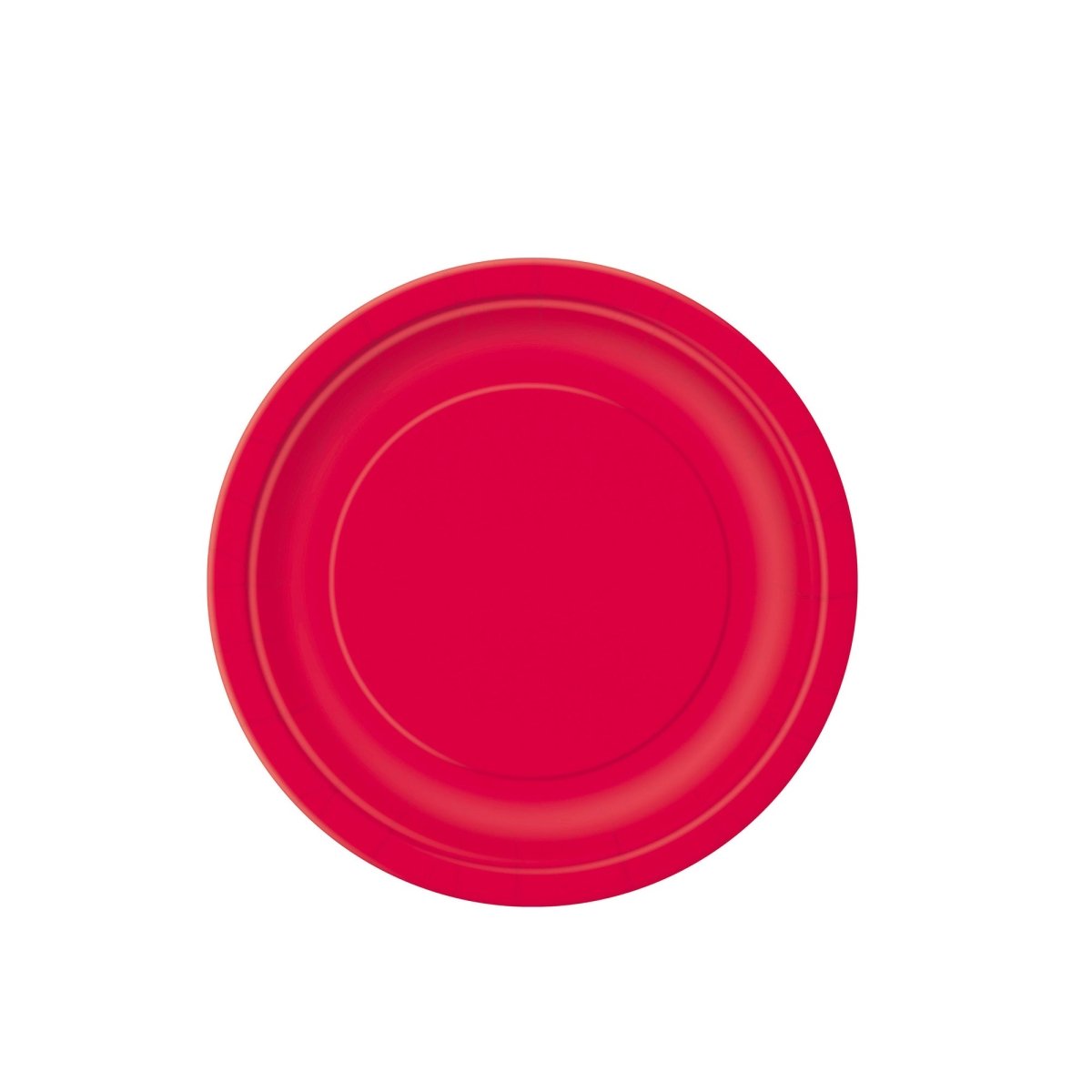 UNIQUE PARTY FAVORS Disposable-Plasticware Red Small Round Dessert Plastic Plates, 7 Inches, 20 Count 01117931454
