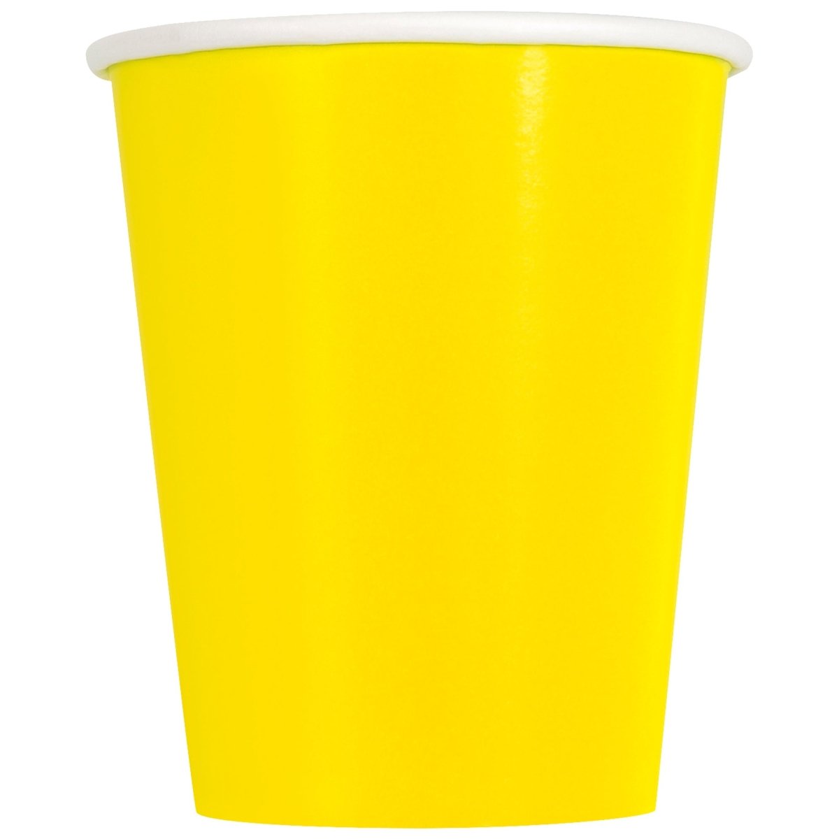 UNIQUE PARTY FAVORS Disposable-Plasticware Yellow Paper Cups, 9 Oz, 8 Count 011179470990