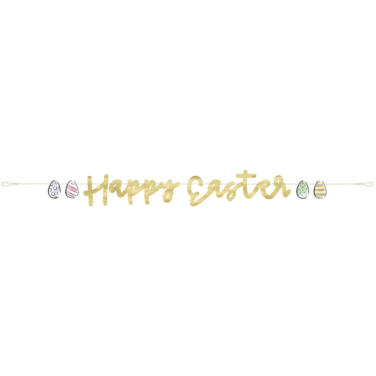 UNIQUE PARTY FAVORS Easter Dainty Easter "Happy Easter" Banner, 1 Count 011179518548