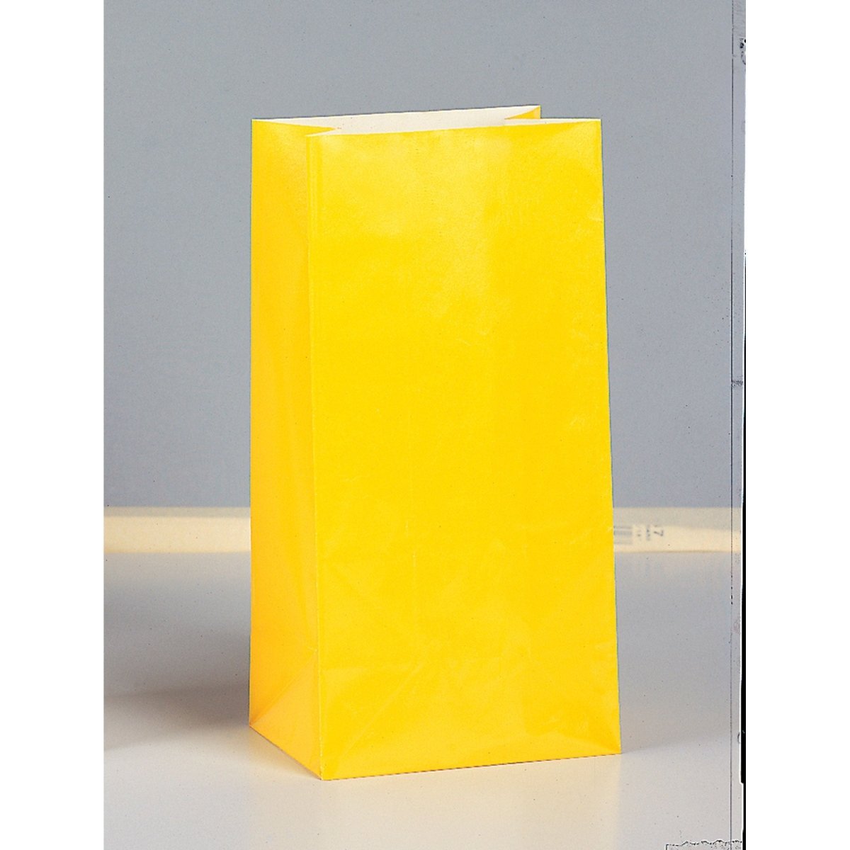 UNIQUE PARTY FAVORS Gift Wrap & Bags Yellow Paper Party Bags, 10 x 5 Inches, 12 Count 011179590001