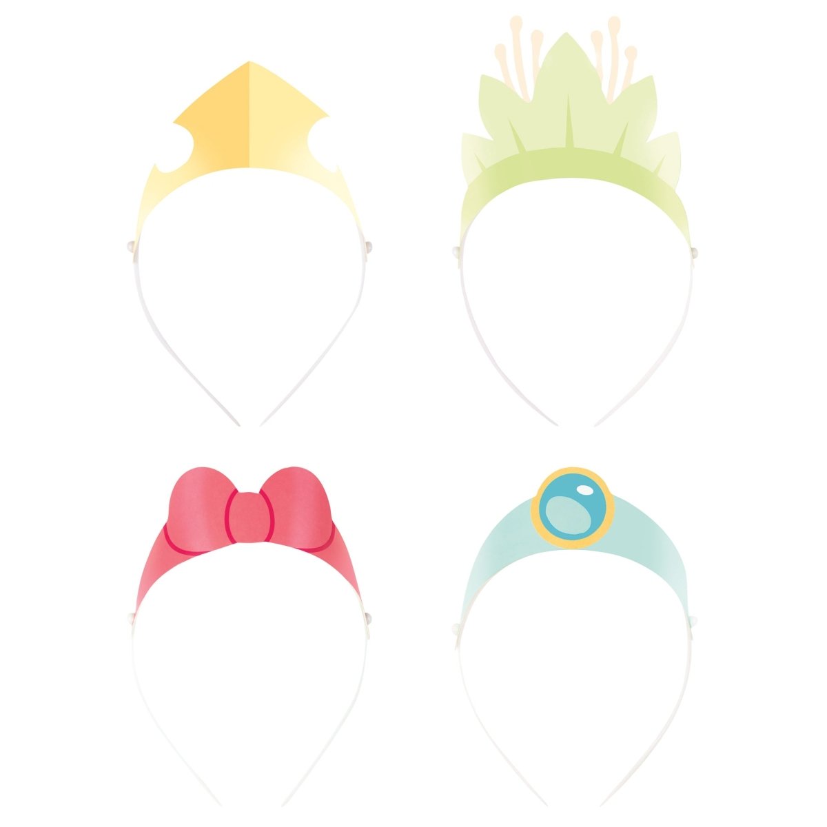 UNIQUE PARTY FAVORS Kids Birthday Disney Princesses Birthday Paper Headband, 4 Count 011179154142