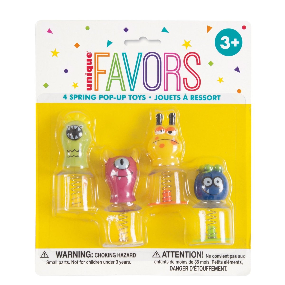 UNIQUE PARTY FAVORS Kids Birthday Pop-Up Cute Monster, 4 Count 011179847242