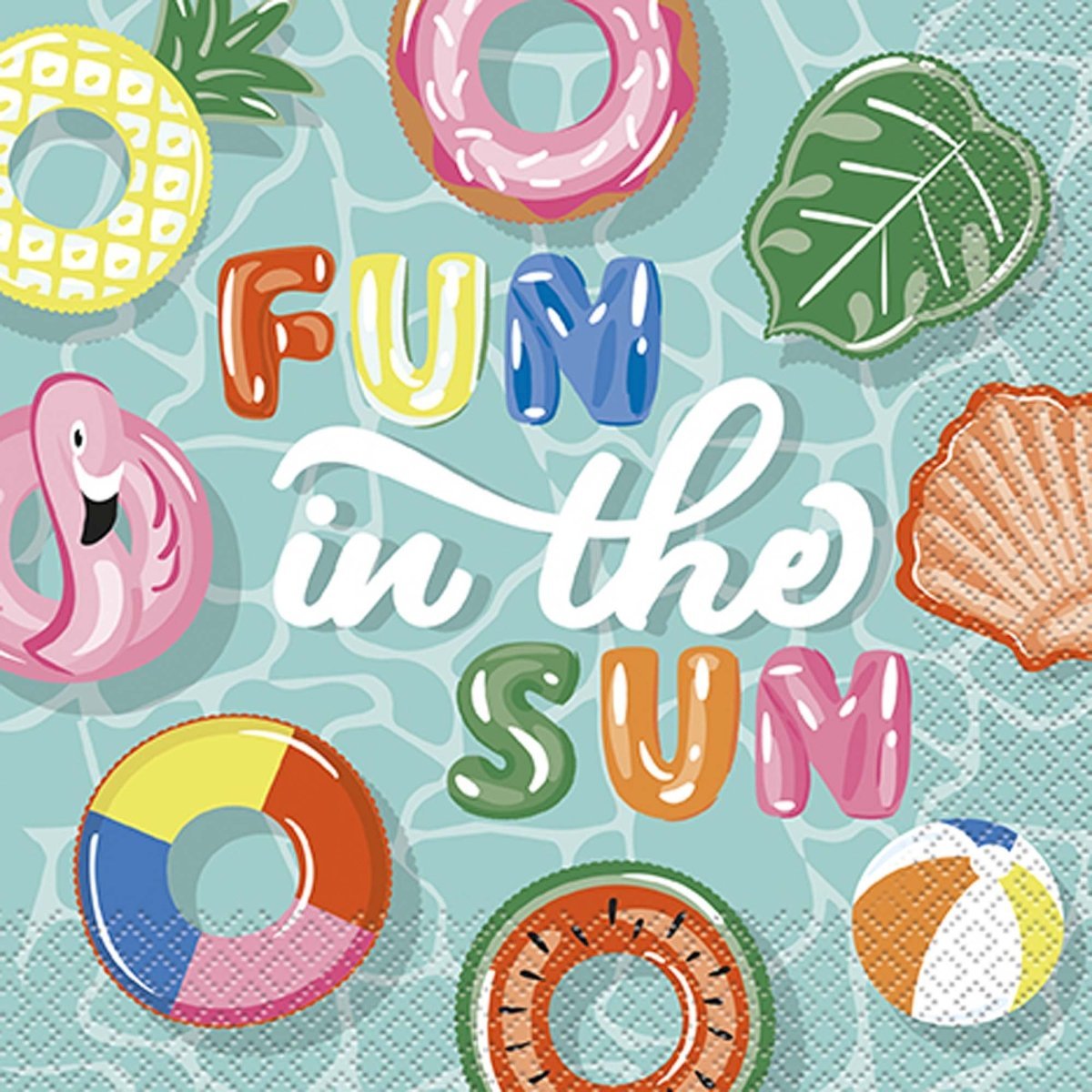UNIQUE PARTY FAVORS Summer Summer Fun Large Lunch Napkins, 16 Count 011179134120