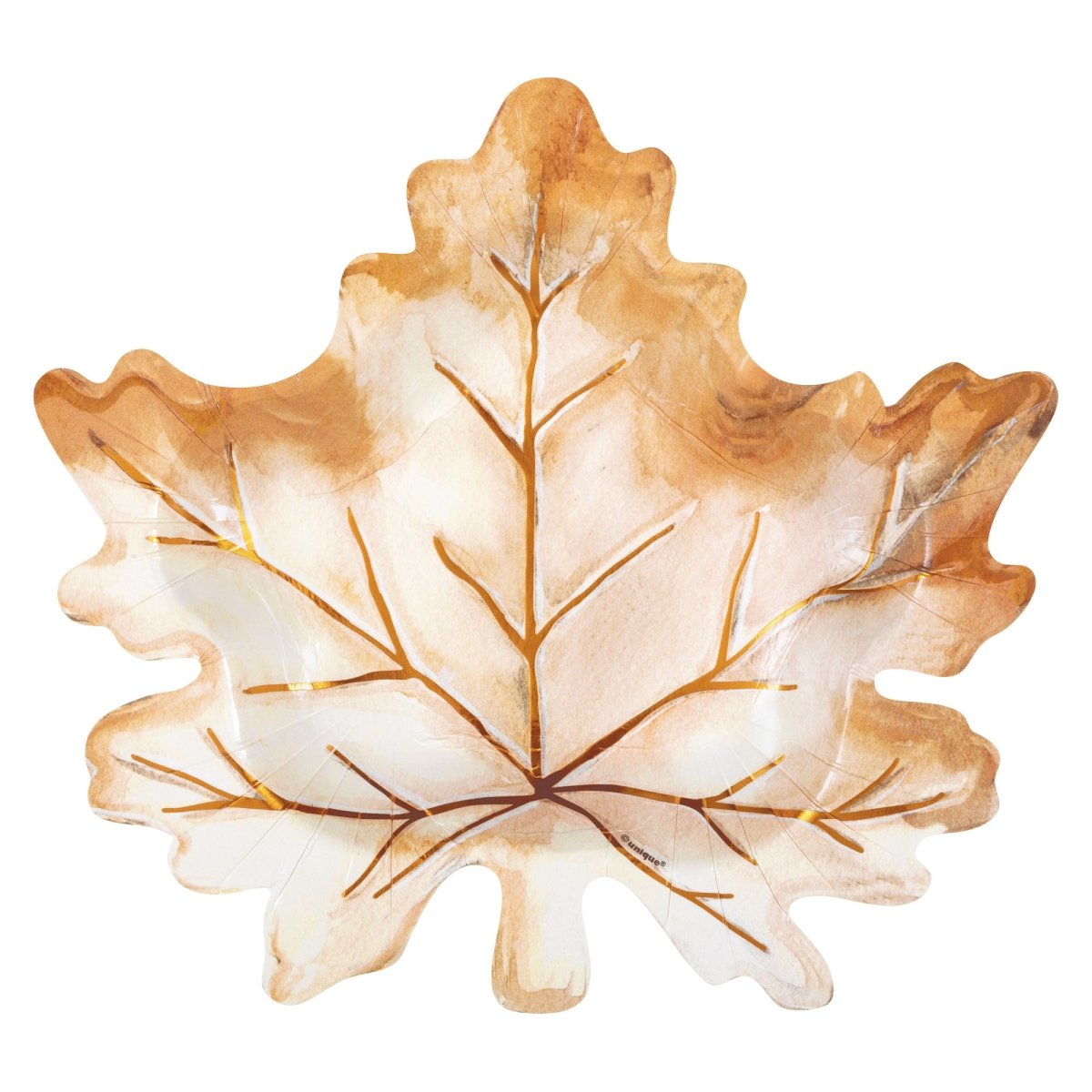 UNIQUE PARTY FAVORS Thanksgiving Thankful Harvest Small Leaf Shaped Dessert Paper Plates, 7 Inches, 8 Count 011179576234
