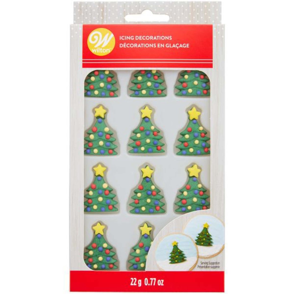 WILTON INDUSTRIES Christmas Christmas Tree Cupcake Icing Decorations, 12 Count 020591007028