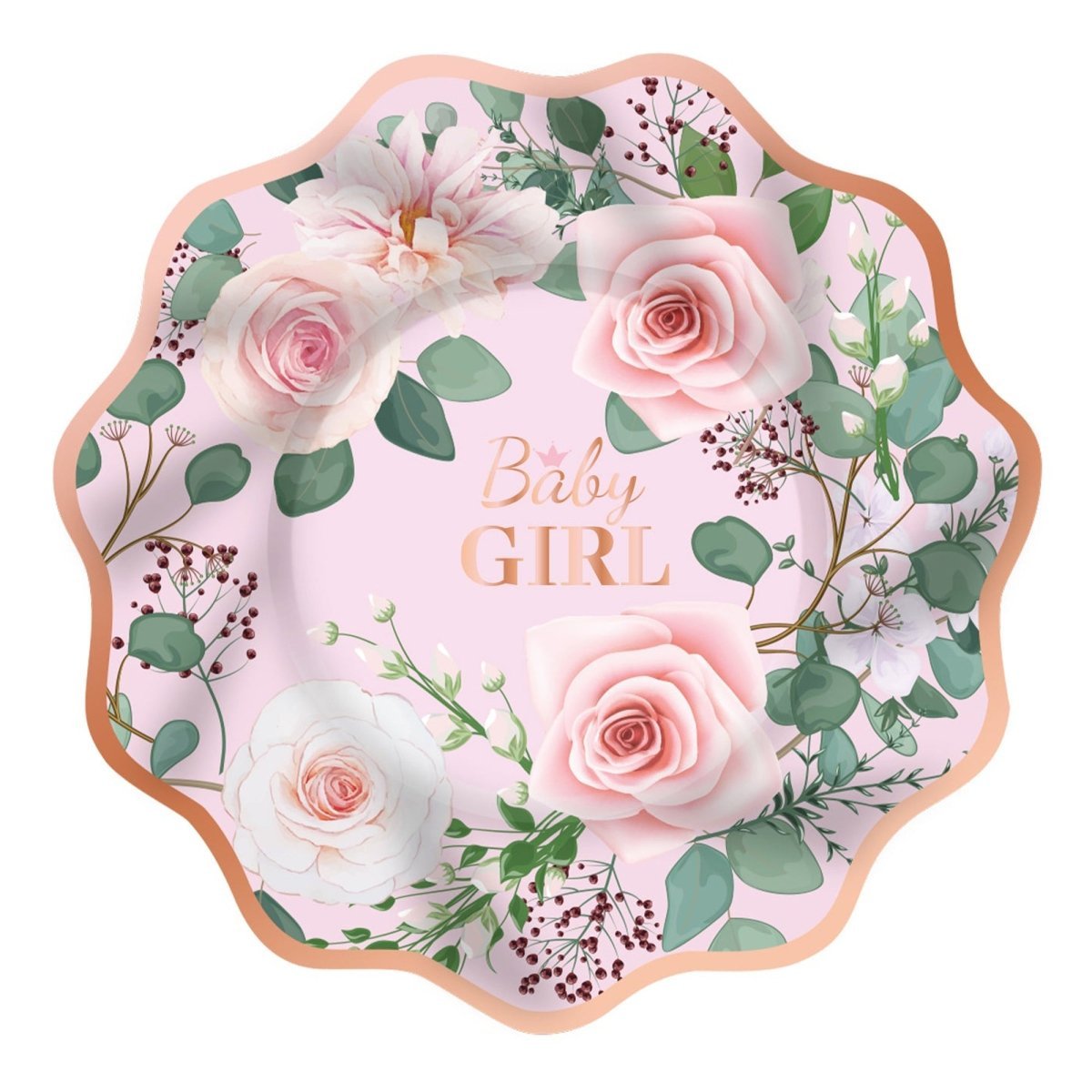 YIWU DAMAI Baby Shower Baby In Bloom Large Lunch Paper Plates, 10 Inches, 8 Count 810120719795