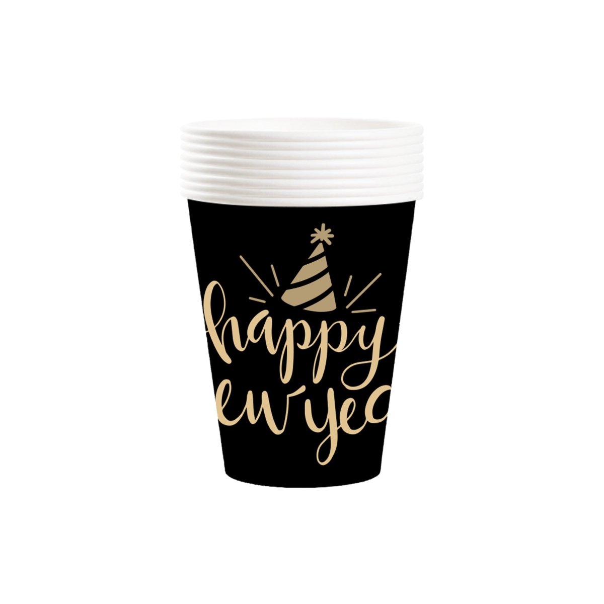 YIWU DAMAI Christmas New Year 2026 Paper Cups, 9 Oz, 8 Count 840482500502