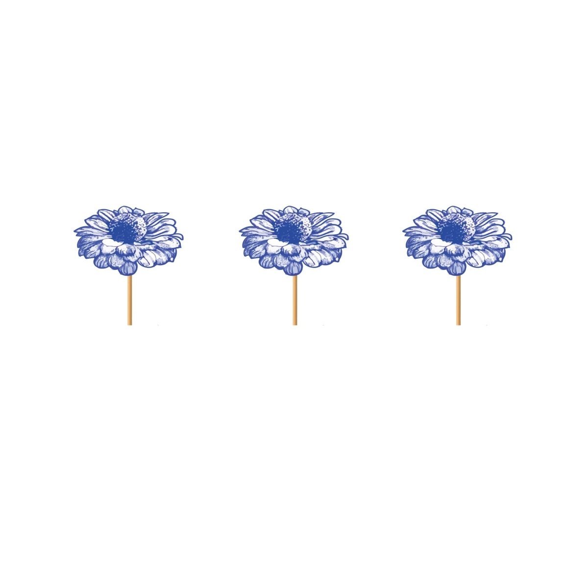 YIWU DAMAI Everyday Entertaining Majestic Flowers Cupcake Toppers, 12 Count 810120719658