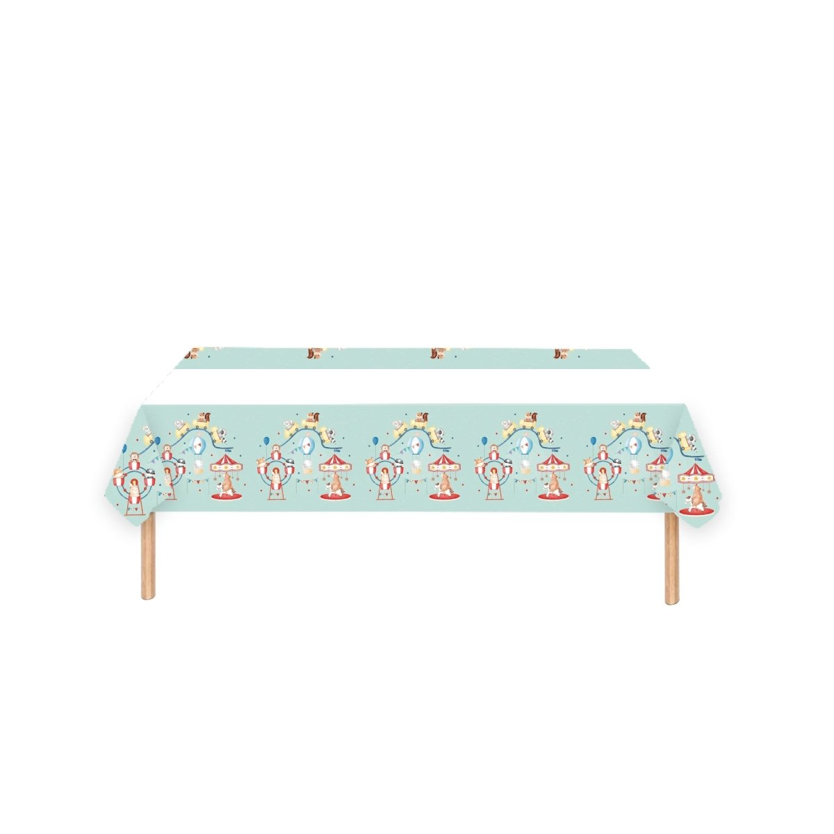 YIWU DAMAI Kids Birthday Enchanted Carousel Birthday Rectangular Paper Table Cover, 47 x 70 Inches, 1 Count 840482500816