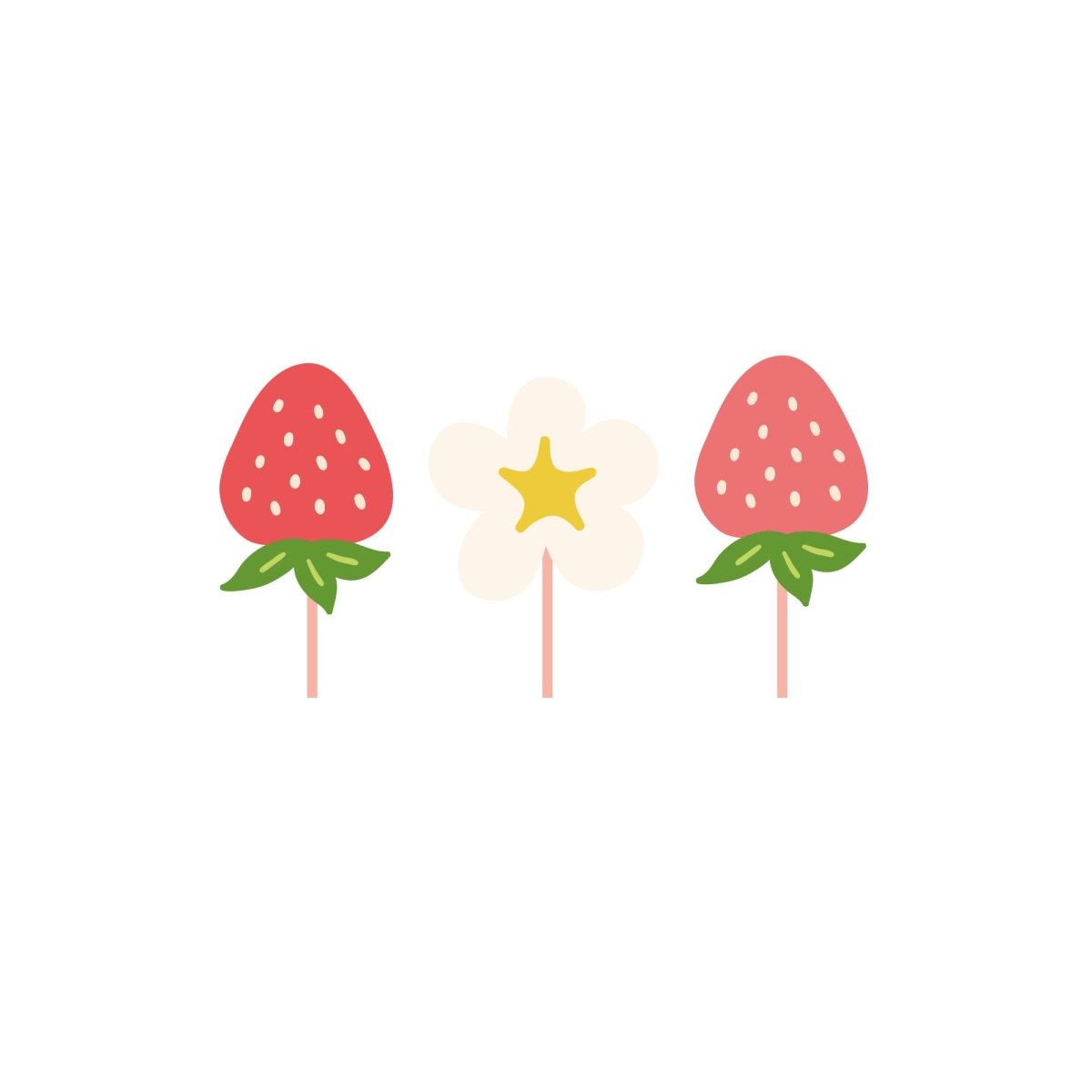 YIWU DAMAI Kids Birthday Strawberry Garden Birthday Cupcake Toppers, 12 Count 840482500281
