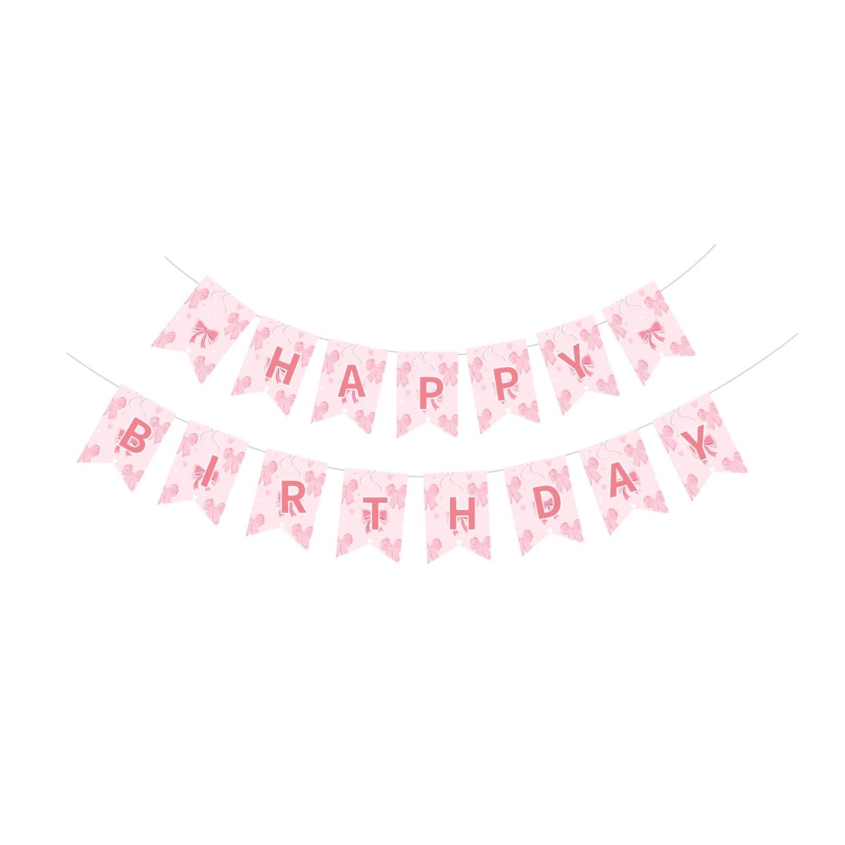 YIWU DAMAI Kids Birthday Sweet Bows Happy Birthday Banner, 118 Inches, 1 Count 840482500694