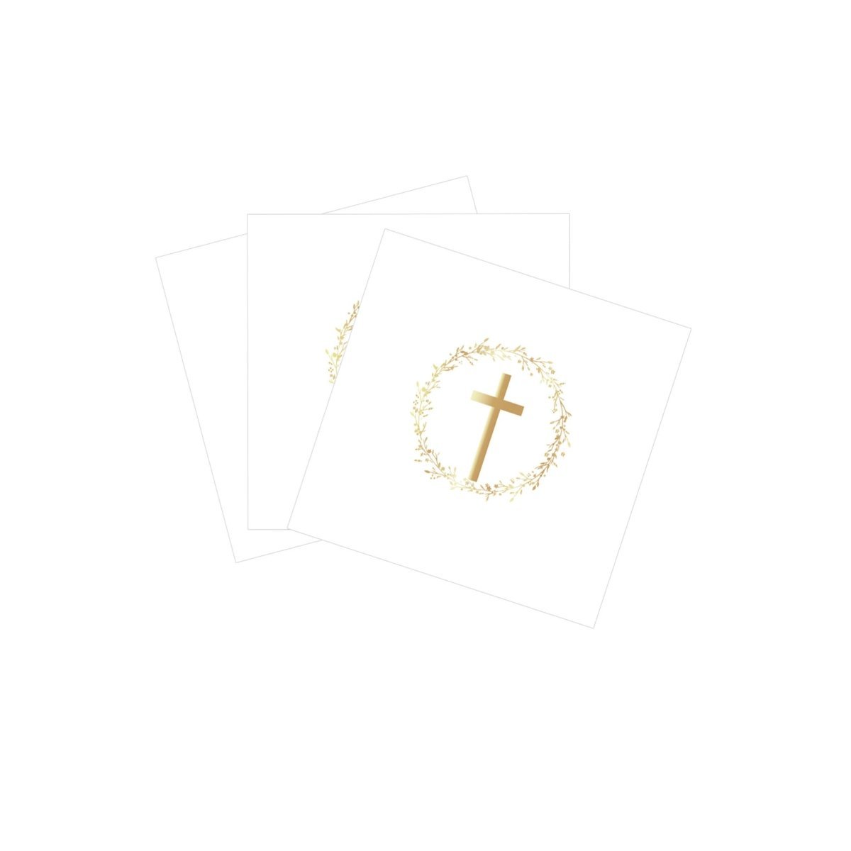 YIWU DAMAI Religious Gold Heavenly Cross Large Lunch Napkins, 16 Count 840482501493
