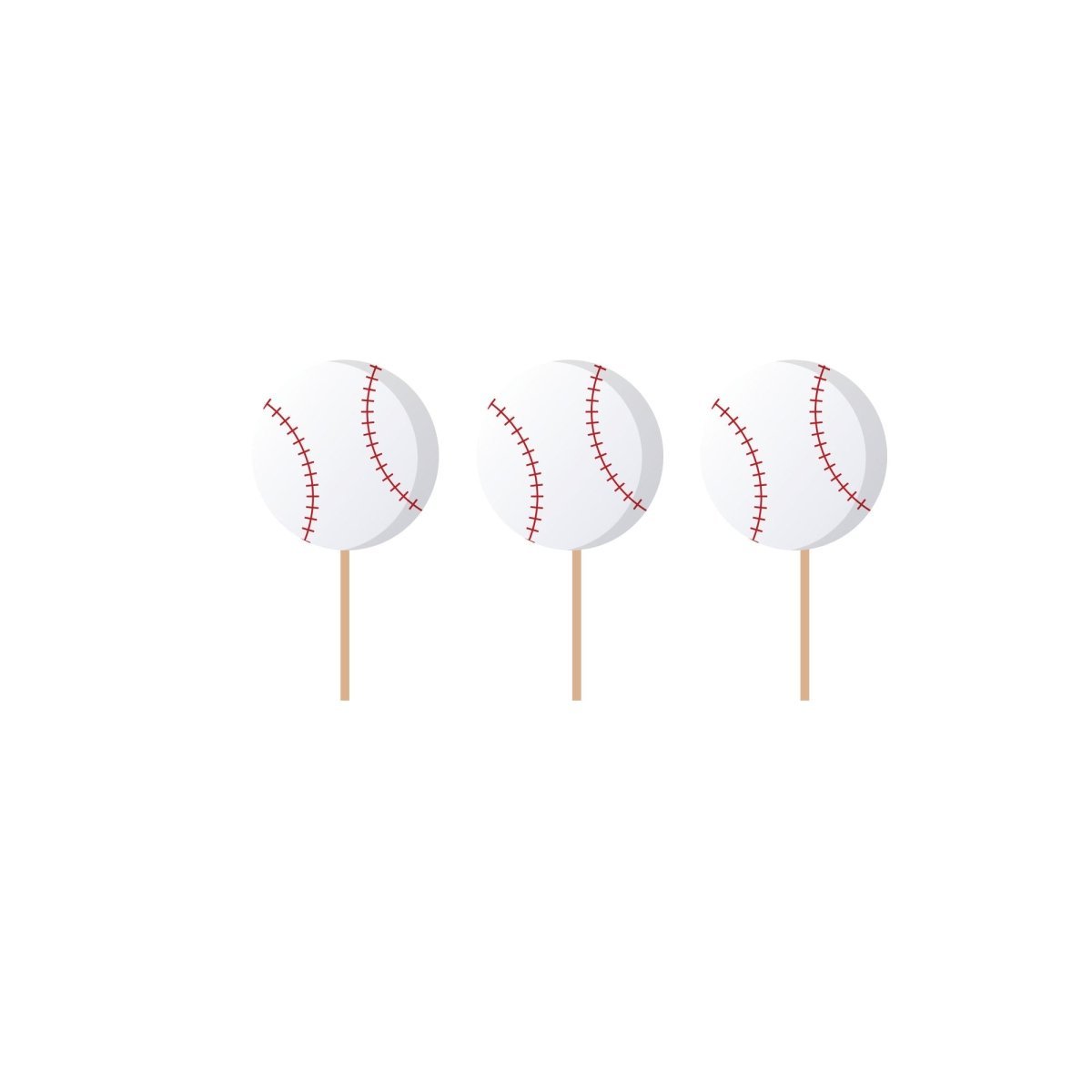 YIWU DAMAI Theme Party Baseball Cupcake Toppers, 12 Count 840482500762