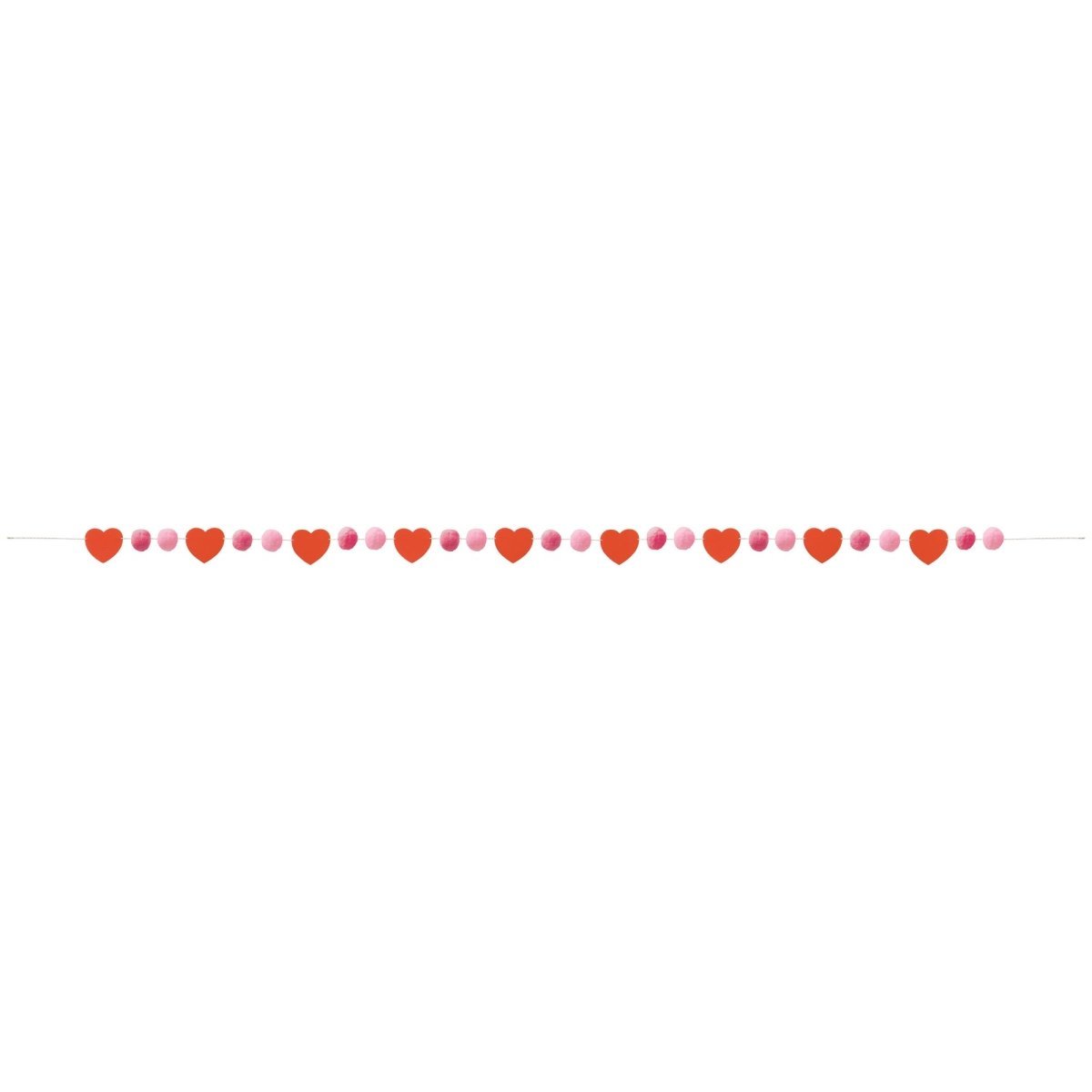 YIWU DAMAI Valentine's Day Cute Valentine Pom Pom Garland, 120 Inches, 1 Count 011179127566