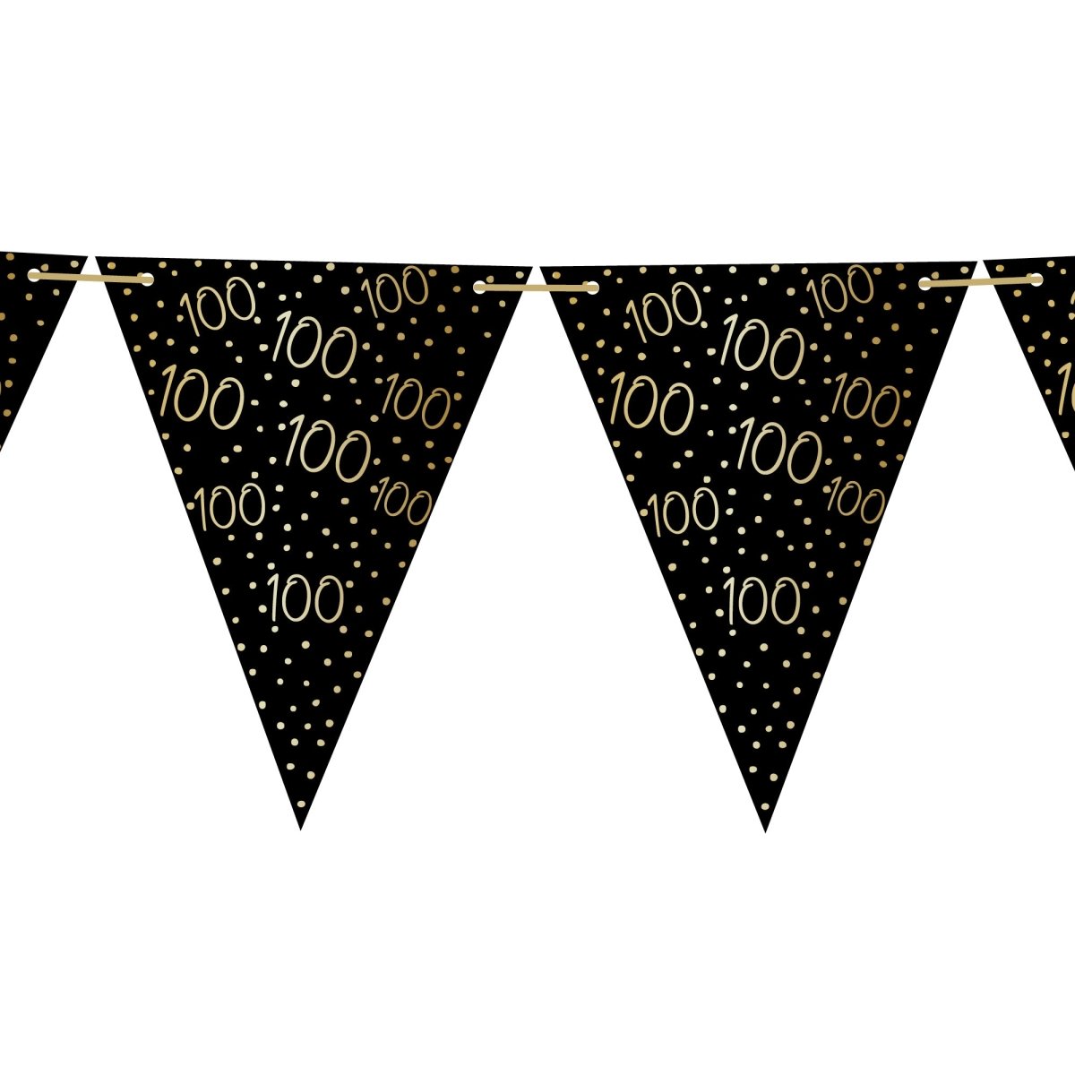 YIWU JINBO IMPORT AND EXPORT CO., LTD Age Specific Birthday Golden Celebration 100th Birthday Pennant Banner, 157 Inches, 1 Count 840482508287