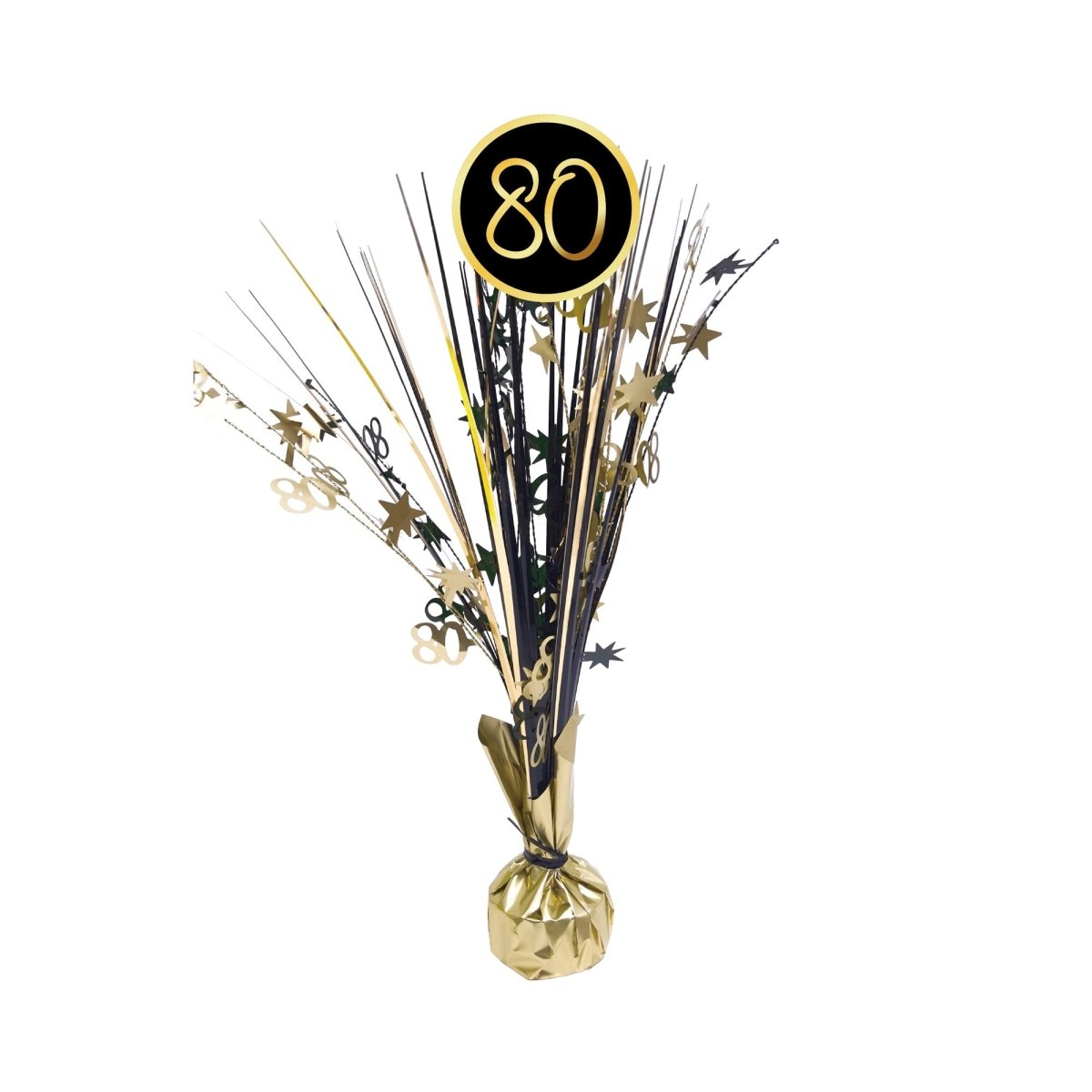 YIWU JINBO IMPORT AND EXPORT CO., LTD Age Specific Birthday Golden Celebration 80th Birthday Centerpiece, 18 Inches, 1 Count 840482509154
