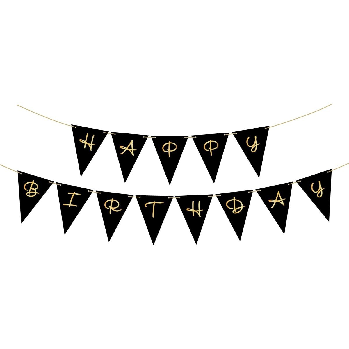 YIWU JINBO IMPORT AND EXPORT CO., LTD Age Specific Birthday Golden Celebration Happy Birthday Pennant Banner, 157 Inches, 1 Count 840482508386