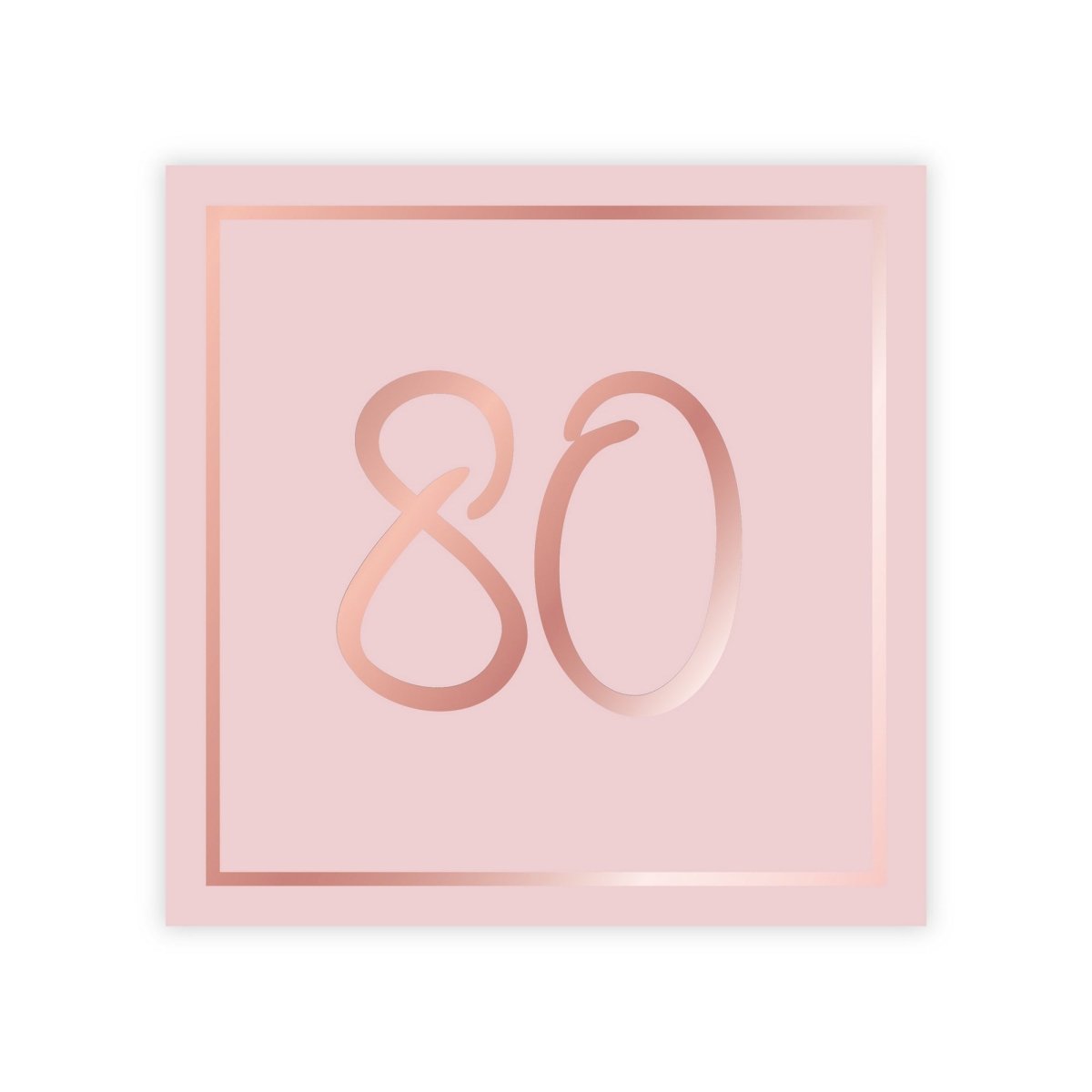 YIWU JINBO IMPORT AND EXPORT CO., LTD Age Specific Birthday Rosé Celebration 80th Birthday Large Lunch Napkins, 16 Count 840482508652