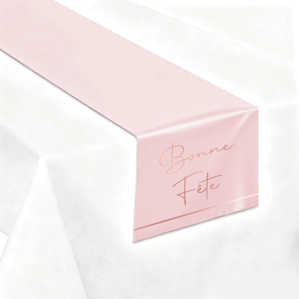 YIWU JINBO IMPORT AND EXPORT CO., LTD Age Specific Birthday Rosé Celebration Bonne Fête Table Runner, 78.5 Inches, 1 Count 840482509024