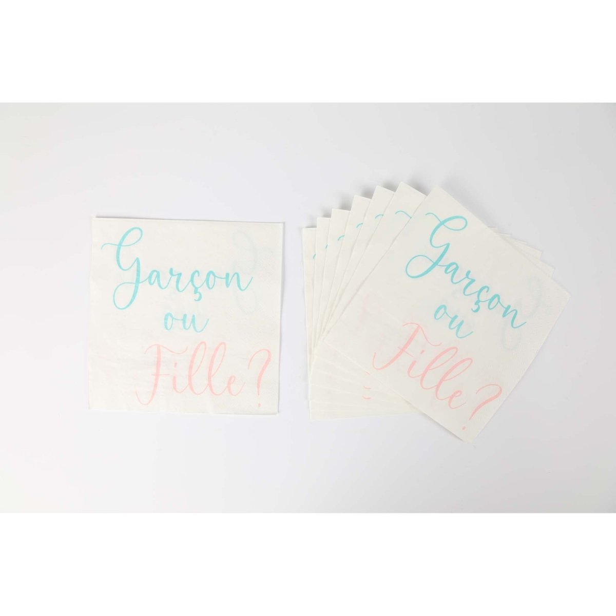 YIWU JINBO IMPORT AND EXPORT CO., LTD Baby Shower White "Garçon ou Fille?" Large Lunch Napkins, 16 Count 810120717692