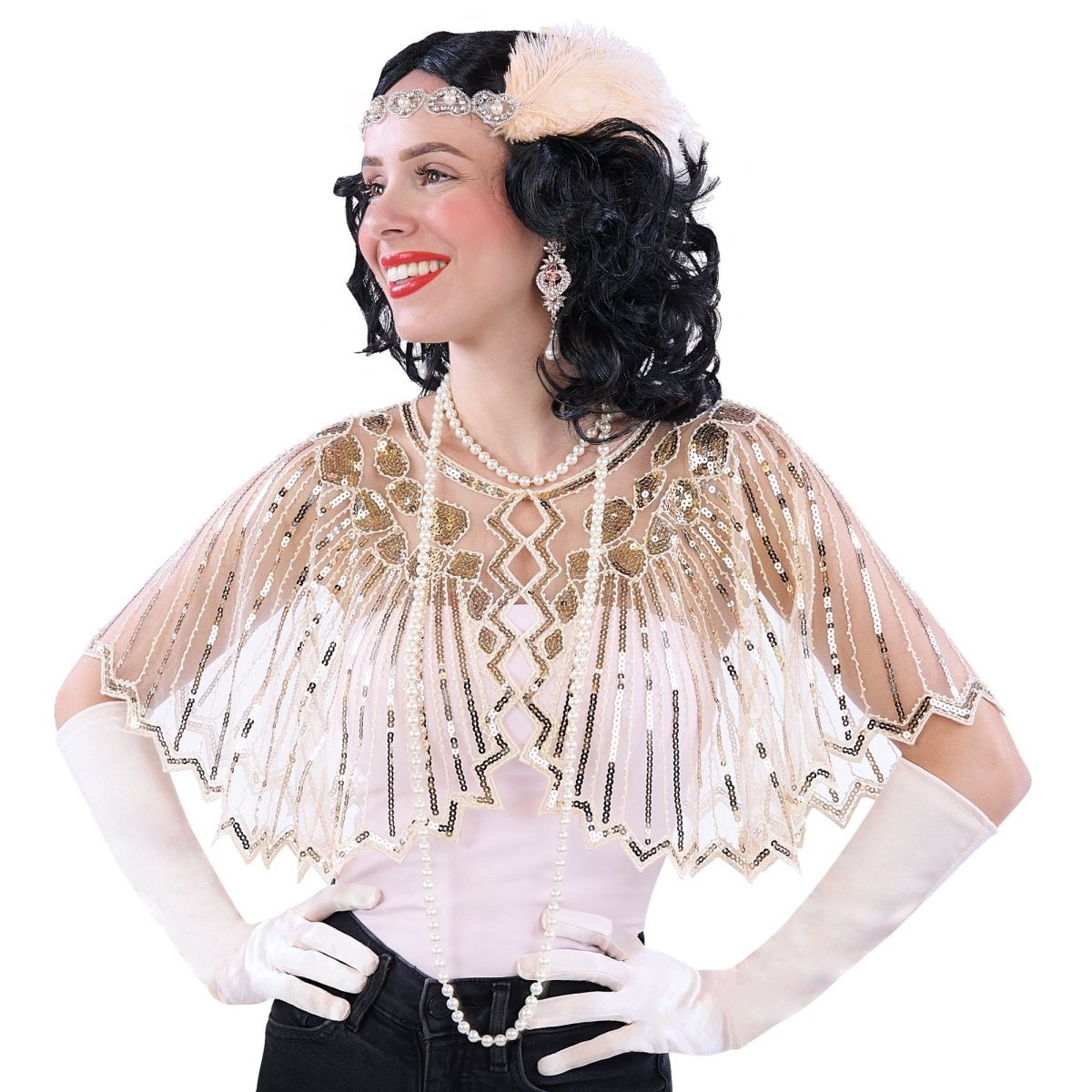 YIWU JINBO TRADING CO.,LTD Costume Accessories 1920s Champagne Gatsby Elegant Set, 5 Count 840482507105