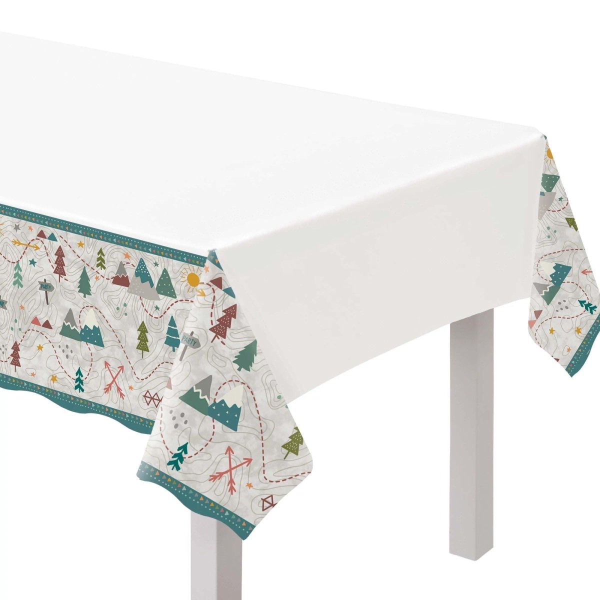 AMSCAN CA 1st Birthday Wilderness Birthday Rectangular Plastic Table Cover, 54 x 96 Inches, 1 Count 192937352311