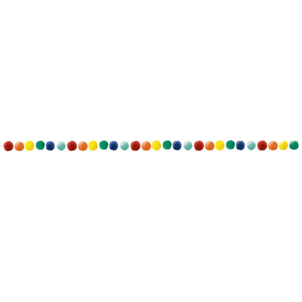 UNIQUE PARTY FAVORS General Birthday Felt Pom Pom Garland, Rainbow, 84 Inches, 1 Count
