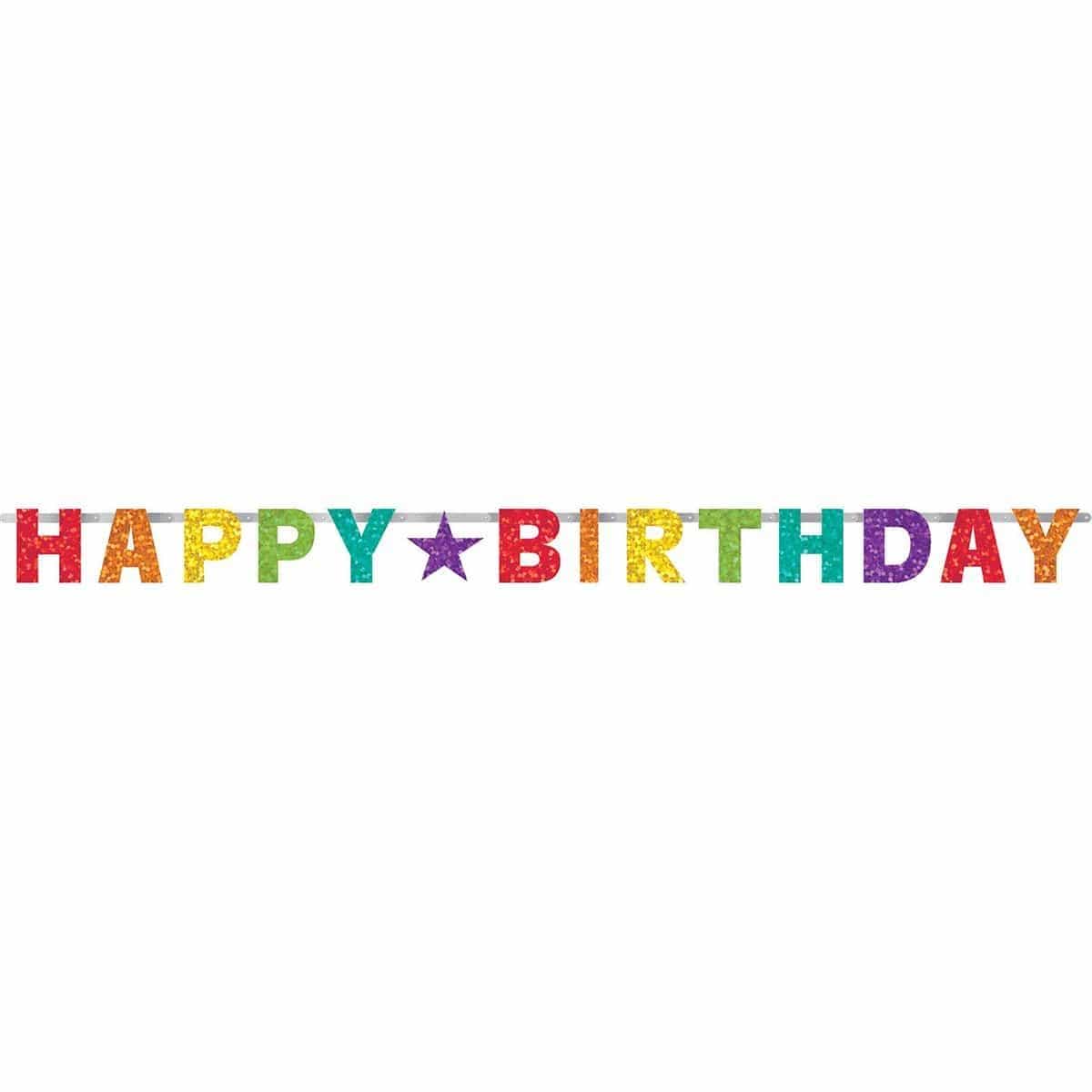 Buy General Birthday Happy Birthday Banner - Rainbow sold at Party Expert