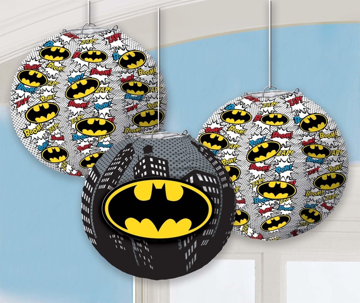Buy Kids Birthday Batman lanterns, 3 per package sold at Party Expert