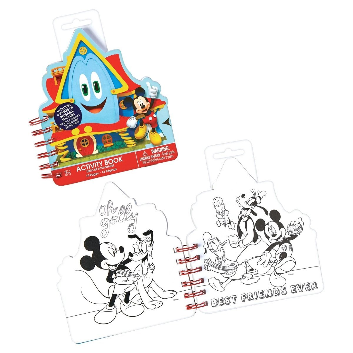 AMSCAN CA Kids Birthday Disney Mickey Mouse Sticker Activity Book, 6 x 5 Inches, 1 Count