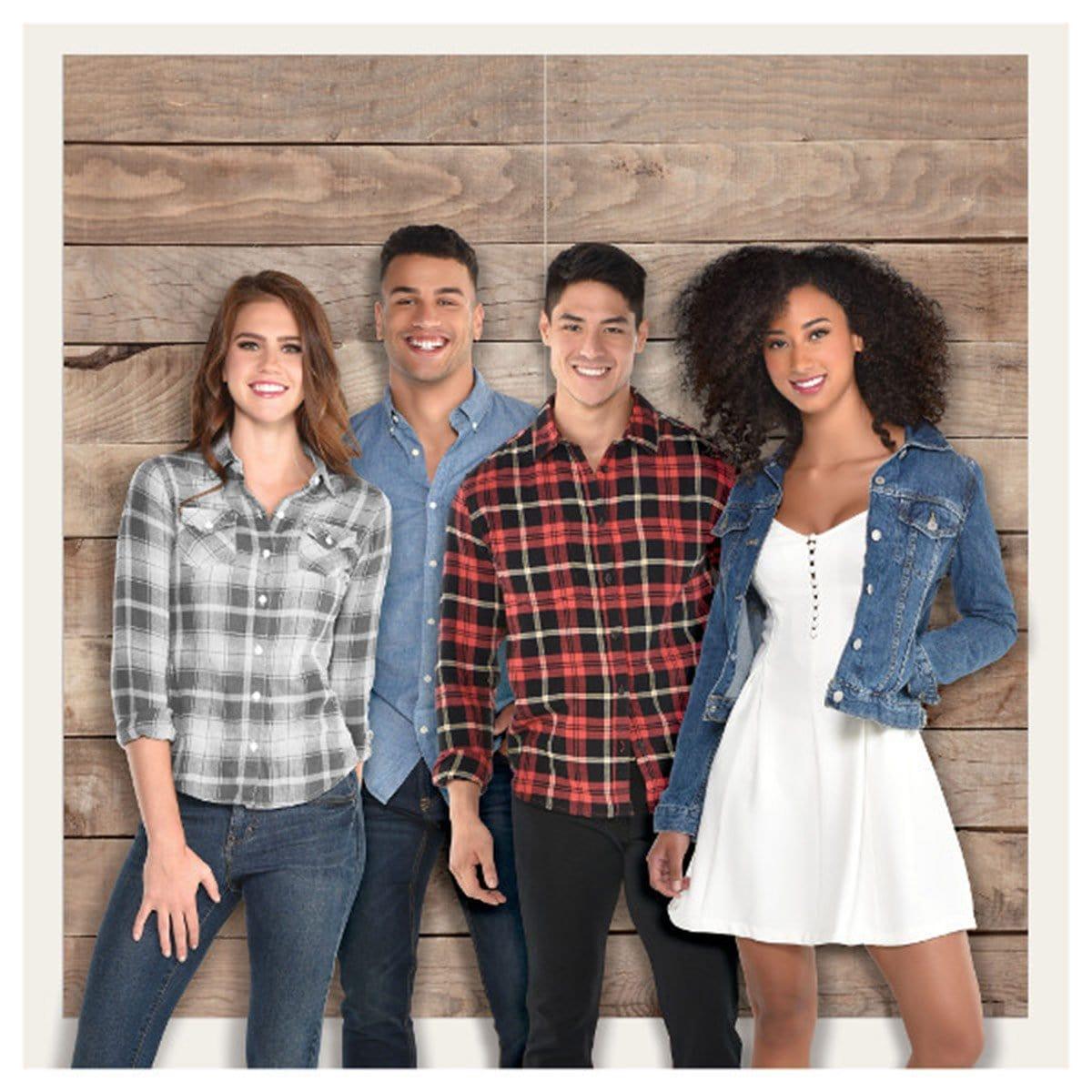 Buy Theme Party Brown Wood Planks Backdrop sold at Party Expert
