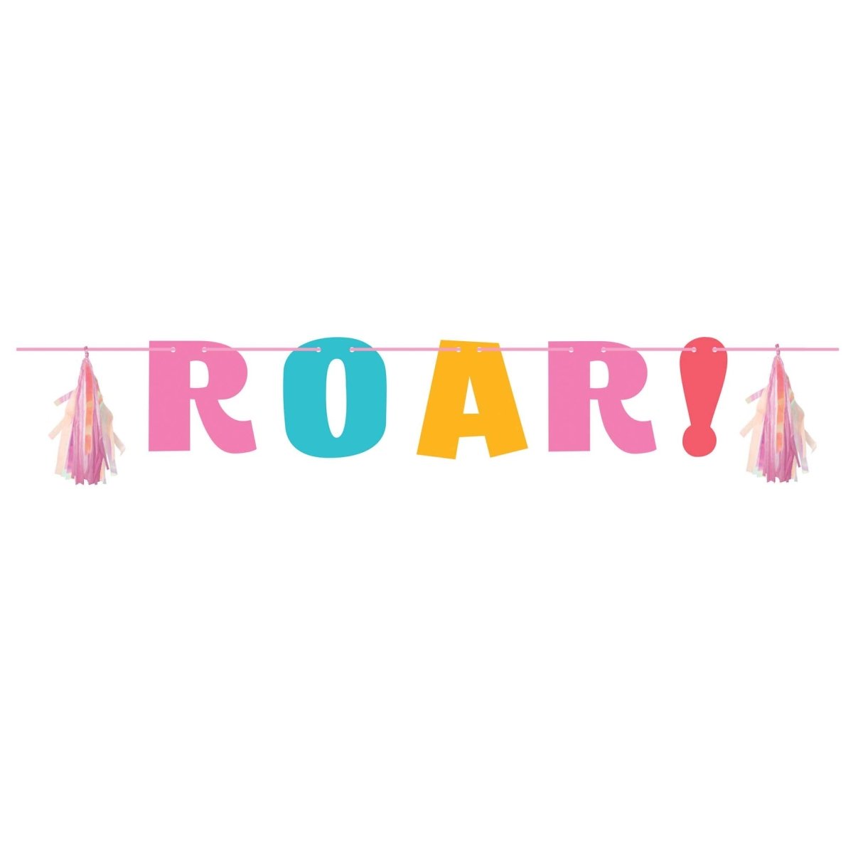 CREATIVE CONVERTING Kids Birthday Dino Party Letter Banner with Tassels, 54 Inches, 1 Count