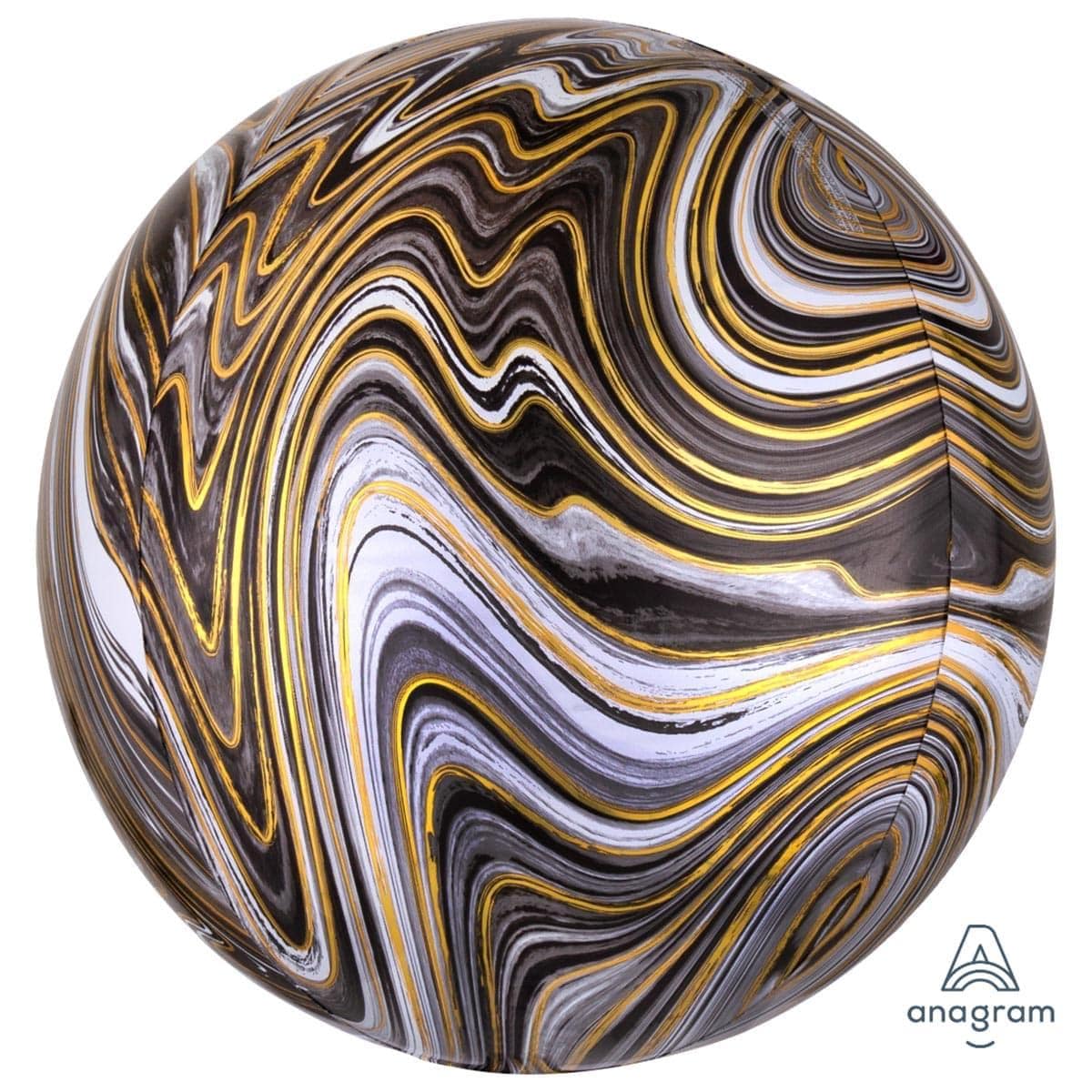 Buy Balloons Black Marble Orbz Balloon sold at Party Expert
