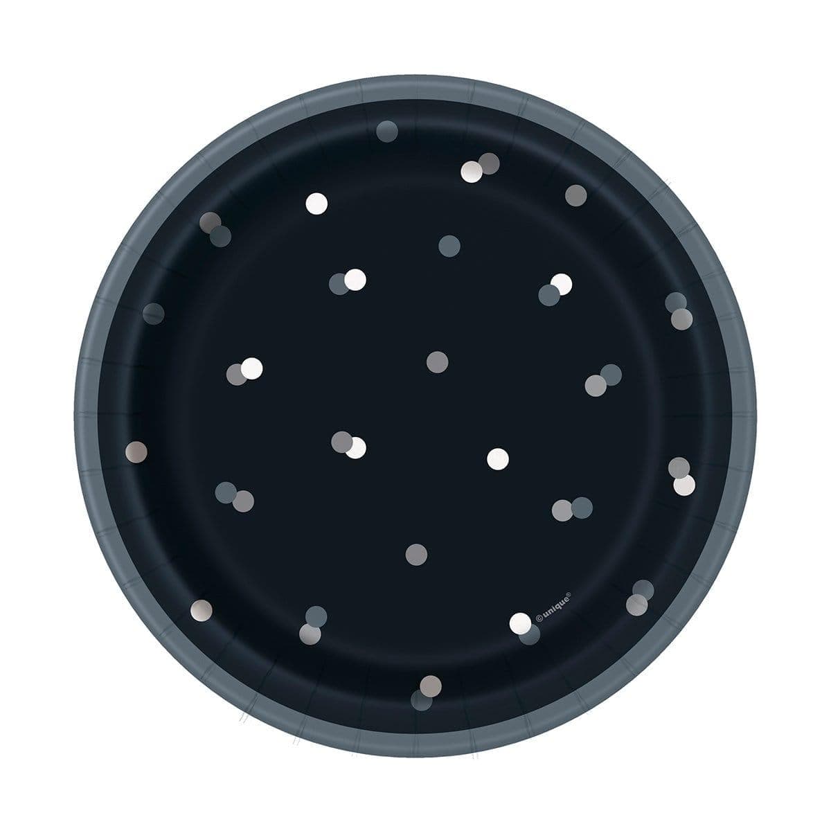 Buy Age Specific Birthday Bonne Fête Black/Silver - Plates 7 In. 8/pkg sold at Party Expert