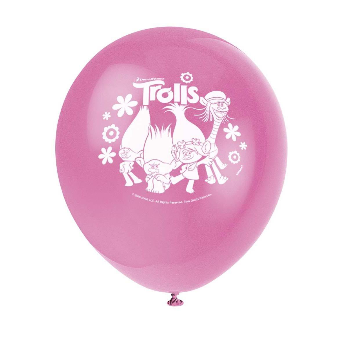 Buy Kids Birthday Trolls latex balloons 12 inches, 8 per package sold at Party Expert