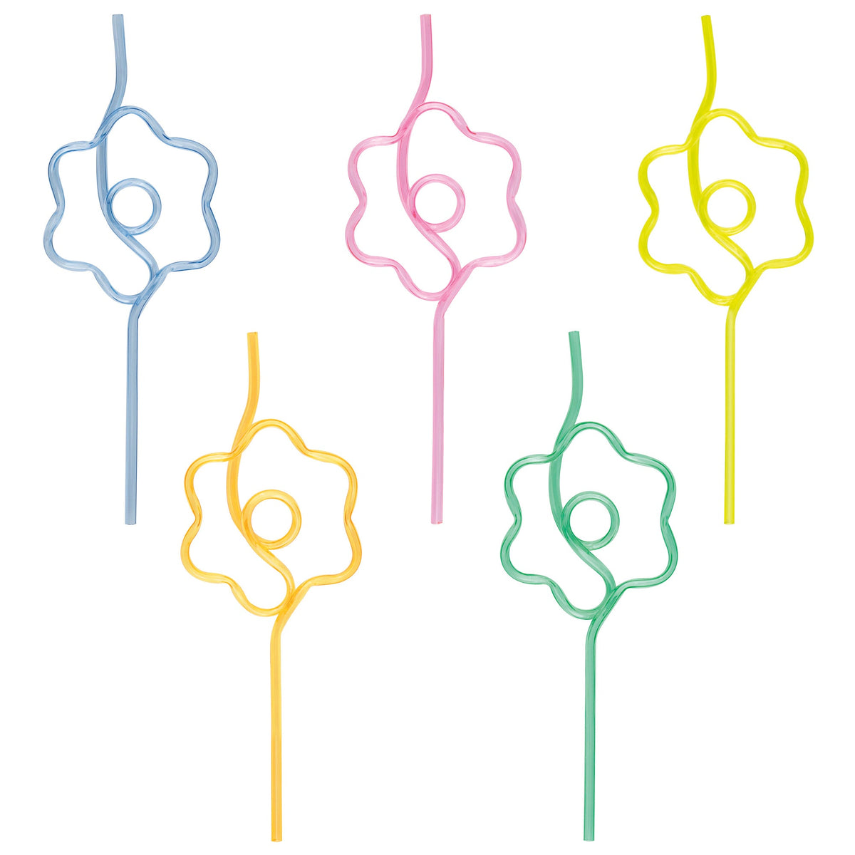 UNIQUE PARTY FAVORS Spring Spring Daisy Shaped Plastic Straws, 5 Count
