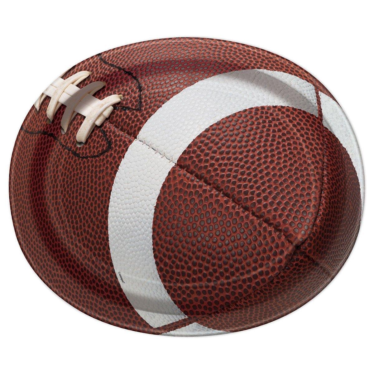 UNIQUE PARTY FAVORS Superbowl Football Party Oval Plates, 12 inches, 8 Count