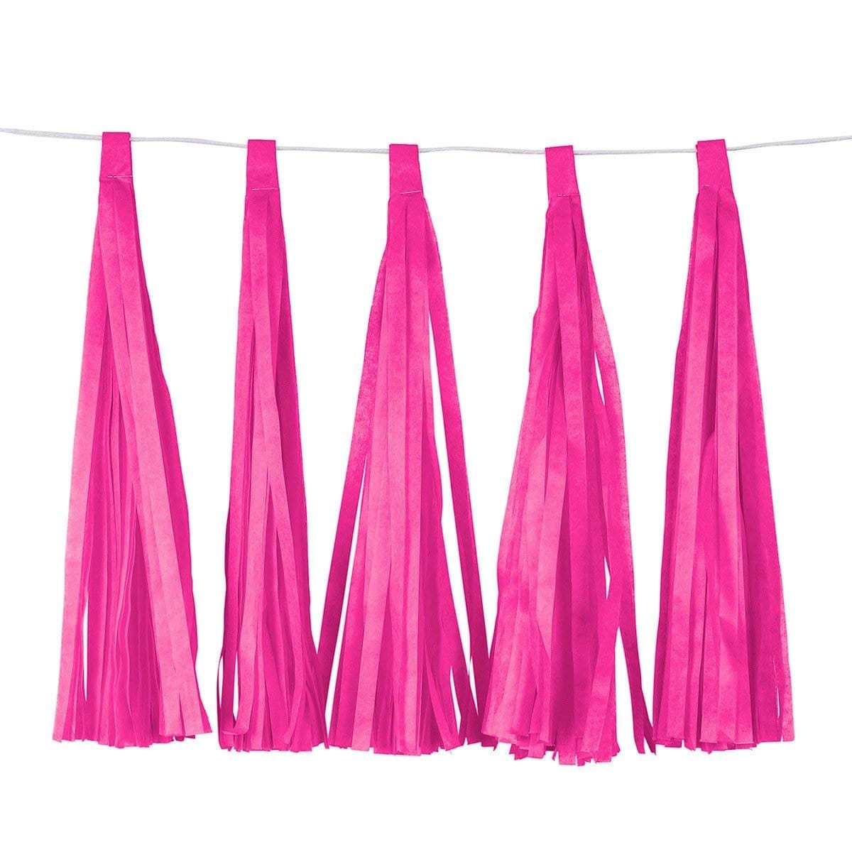 Buy Decorations Tassels Garland Silk Paper Assembled 10/Pkg - Hot Pink sold at Party Expert